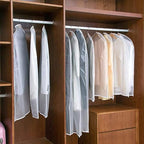 Garment Bags Clothes Storage Bag (Set of 12) Closet Cover for Open Closet Shirt Bags with Zipper for Suit, Sweaters Travel Laundry Wardrobe Closet Garment Dust Cover Bags (White 24'' x 54'')