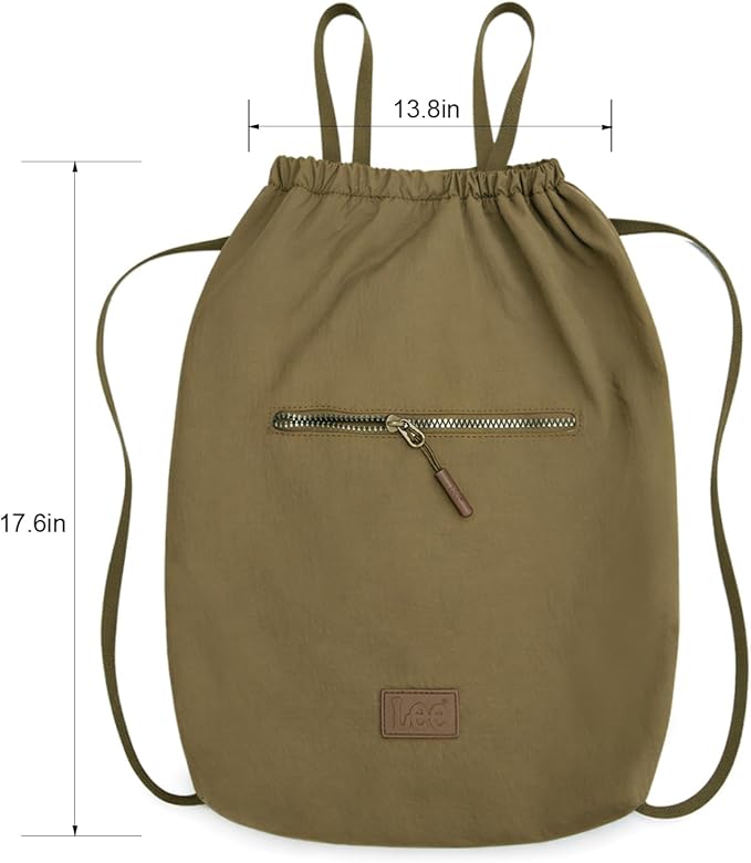 Lee Drawstring Backpack Bag Lightweight Small Gym Swim Beach Bag Water Resistant Sports Sackpack for Men Women, -LEE48-002DKH