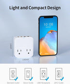 USB C Charger Block,Slim Flat USB Wall Charger Plug with 2 Outlet Ports,Multi USB C Charging Power Adapter for Home Travel Office School (20W)