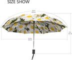 senya White Daisy Compact Travel Umbrella Sun and Rain Windproof Auto Open Close Folding Umbrella