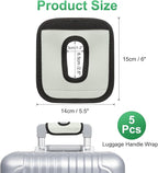 uxcell 5 Pcs Luggage Handle Wrap, Hollow Neoprene Handbag Grip Cover Protector Luggage Identifiers Suitcase Handle Wraps for Luggage Suitcase Travel Bags, White