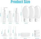 Travel Bottles Set for Toiletries 13Pcs Travel Size Silicone Containers with Labels 60ml Leak Proof Travel Containers for Toiletries Refillable Squeezable Shampoo Conditioner Bottles (White)