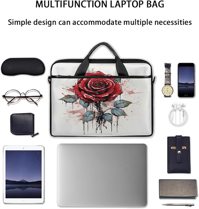 Laptop Shoulder Bag for Women Men, Waterproof Computer Case Messenger Bag Briefcase for Business Office Travel