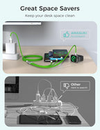 2Pack Multi Charging Cable for Apple Watch Charger 4 in 1 Travel Essentials RV Camping Essentials USB C/L/Micro Compatible with iWatch Series 11-1/iPhone 17/16/15/Android Airplane Gadgets-4FT/Green