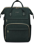 LOVEVOOK Laptop Backpack for Women,18 Inch Professional Womens Travel Backpack Purse Computer Laptop Bag Nurse Teacher Backpack,Waterproof College Work Bags Carry on Back Pack with USB Port,Dark Green