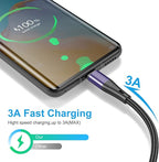 USB Type C Cable Fast Charging,3pack 10ft Premium Nylon Braided 3A Rapid Charger Quick Cord,Type C to A Cable Compatible for Samsung Galaxy S21 S20 S10 S9 S8 Plus,Note 20 10 9 8, LG V50 V40 G8（Purple）