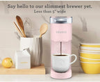 Keurig K-Mini Single Serve Coffee Maker with 6-12Oz Cup Sizes, Quick Brewing, and Removable Drip Tray (Dusty Rose, Renewed)