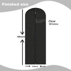 Dress Bags for Gowns Long, 65'' Garment Bags for Hanging Clothes, Suit Bag Cover for Storage and Travel (Black)