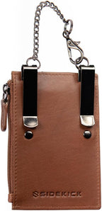 RFID Blocking Boot Wallet with Security Chain & Zipper Lock Genuine Leather Wallets for Men and Women, Travel Wallet, Minimalist Leather Card Holder