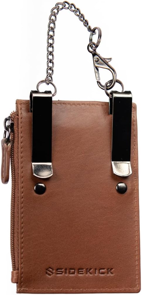 RFID Blocking Boot Wallet with Security Chain & Zipper Lock Genuine Leather Wallets for Men and Women, Travel Wallet, Minimalist Leather Card Holder