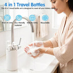 4 in 1 Travel Dispenser Bottle, 4-in-1 Refillable Travel Dispenser Bottles, 4 Pack 30ML Travel Bottles for Toiletries, 2026 New Portable Travel Containers for Shampoo Lotion Conditioner (White)