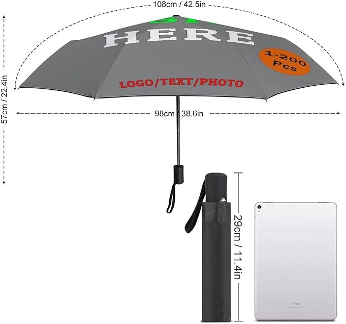 Custom Umbrellas Personalized Umbrella with Pictures Logo Text Customize Foldable Umbrella Compact Travel Umbrella Gifts for Men Women