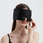 Weighted Facemask Silk ALASKA BEAR Eye Mask for Sleeping, Wraparound Style Compression, Wide Headband and Large Ear Coverage, Microwavable Beads Filled