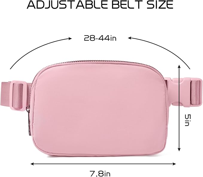 Belt Bag for Women Fanny Pack Crossbody Bags for Women Fashion Waist Packs with Adjustable Strap Gifts for Teen Girls Women Men (Pink)