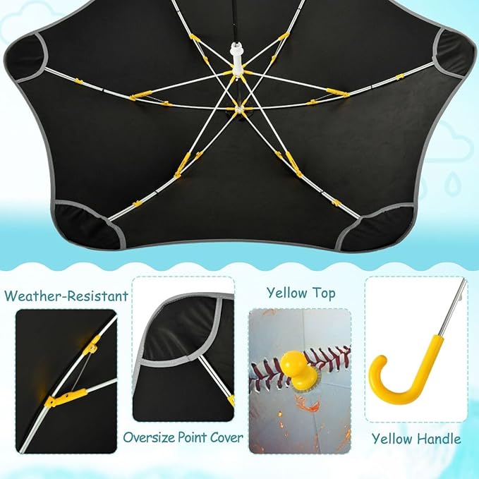 ALAZA Kids Umbrella Stick Umbrellas Cute Umbrella for Boys Girls Toddler UV/Sun Rain Windproof
