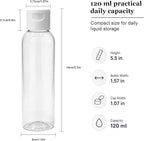 TRENDBOX 6 Pack Plastic Empty Bottles with Flip Cap for Shampoo, Lotions, Liquid Body Soap, Cream (4 oz / 120 ml)