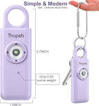 Thopeb– Personal Safety Alarm for Women–135dB Siren, Strobe Light and Rechargeable - Safety Alarm Keychain for Women (Purple)