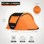 EchoSmile Pop Up Camping Tent, 2/4/6 Person Easy Setup Tent, Water Resistant Dome, Portable with Carry Bag