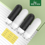 ME.FAN Travel Bottles for Toiletries, TSA Approved 3oz Travel Size Containers, Silicone Squeezable Portable Split Bottle, Travel Accessories for Conditioner, Shampoo, Lotion- 4 Pack Black/White