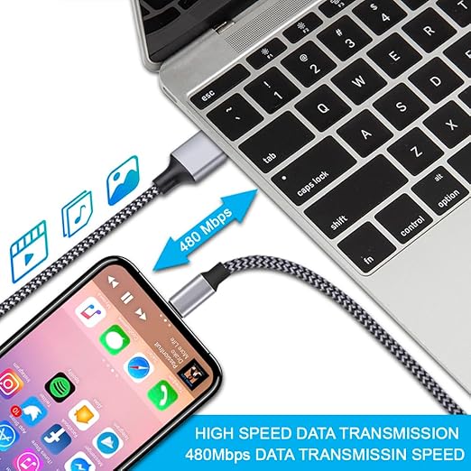 TAKAGI for iPhone Charger, [MFi Certified] Lightning Cable 3PACK 6FT Nylon Braided USB Charging Cable High Speed Transfer Cord Compatible with iPhone 14/13/12/11 Pro Max/XS MAX/XR/XS/X/8/iPad(Black)
