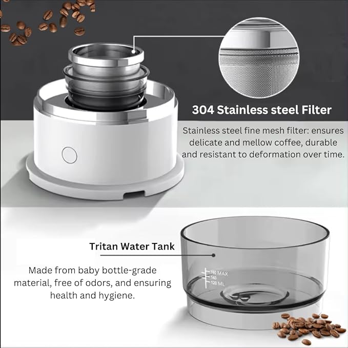 Generic BrewMatic-Smart Automatic Mini Portable Coffee Maker | Single Cup Pour Over Drip Coffee Machine with Filter for Travel, Home, Office, and Kitchen, Small