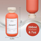 ASEVAT 6.7oz Airtight Plastic Travel Shampoo Bottles, Travel Shampoo and Conditioner Bottles Refillable, Empty Squeeze Bottle, Hand Soap Dispenser for Vacation, Gym, Lotion(OrangeGrey)