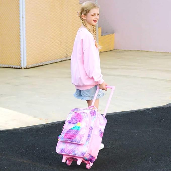 WZLVO Kids Luggage for Boys and Girls, Cute Dinosaur Unicorn Rolling Wheels Suitcase for Toddler Children