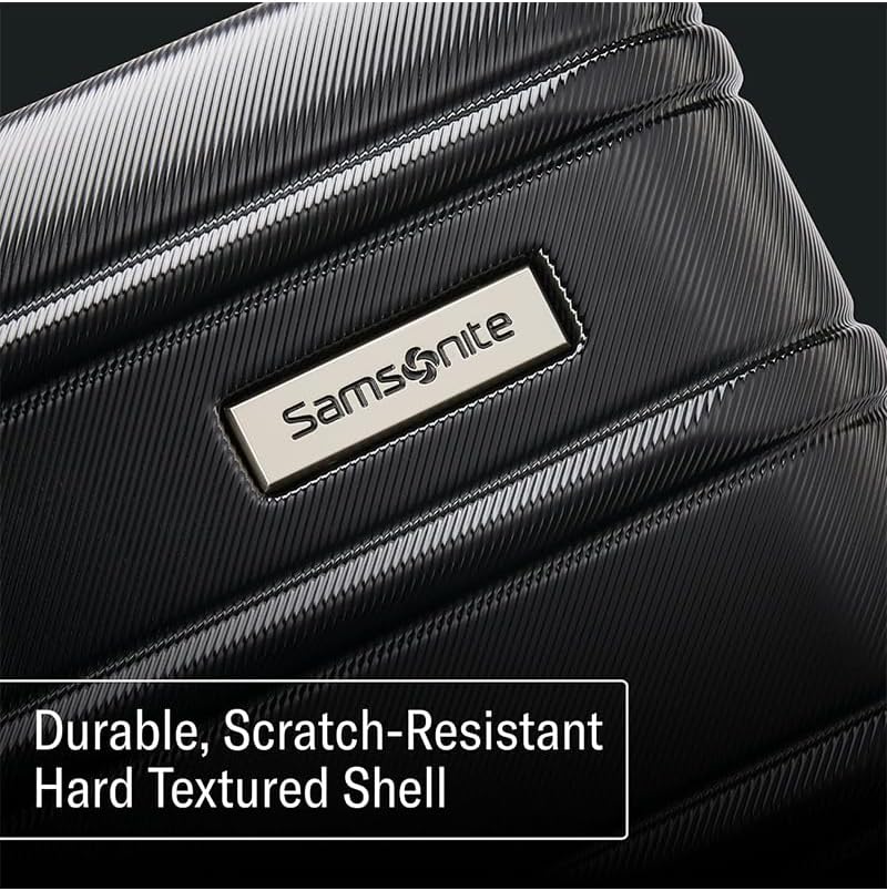 Samsonite Omni 2 Hardside 2 Piece Set - Includes Global Carry-On & Large Checked Suitcases - 360° Dual Spinner Wheels - Integrated TSA Lock & Expansion - Amazon Exclusive - Midnight Black