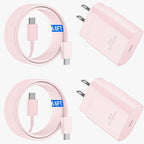 USB C Android Charger Fast Charging Cord, Super Fast Phone Chargers 6.6FT C to C Type Cable with 25W USBC Wall Block for Samsung Galaxy S26 S25 S24 Ultra Plus/S23/S22/S21/S20/Note 20/10, Pink