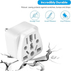 2 Pack US Travel Plug Adapter, EU,UK,AU,in,CN,JP,Asia,Italy,Brazil to USA (Type B), 3 Prong Grounded USA Wall Plug Wall Outlet Power Charger Converter (White)