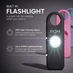 POM Personal Safety Alarm for Women – 130dB Loud Emergency Siren, USB-C Rechargeable with Bright LED Flashlight, Portable Keychain Design for Self Defense, Purse, Backpack & Travel (Black)