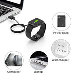 VeryFit Smart Watch Charger USB Magnetic 2 Pin Smartwatch Replacement Charging Cable Cord (2 Pack)
