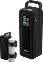 Protective Silicone Case for Anker Prime Power Bank 27,650mAh 250W - Portable with Handle & Hook Loop Strap, Anti-Slip & Shockproof Design (Black)
