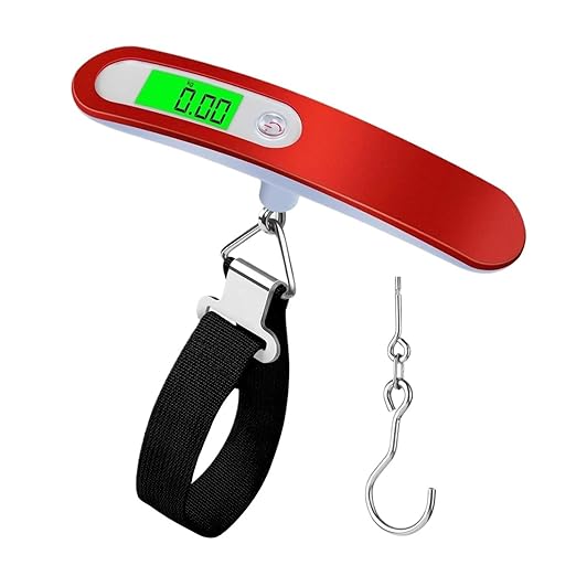 Luggage Weight Scale, 2pcs Digital Luggage Scale Hand Luggage Electronic Scale Portable Electronic Scale for Travelers Handheld Scale 110 Lbs,for Travel(Gold)