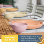 Teivio 32-Piece Wheat Straw Dinnerware Sets for 8, Dinner Plates, Dessert Plate, Cereal Bowls, Cups 13.5oz, Unbreakable Colorful Plastic Outdoor Camping RV Kitchen Essentials Dishes, Pink Ombre