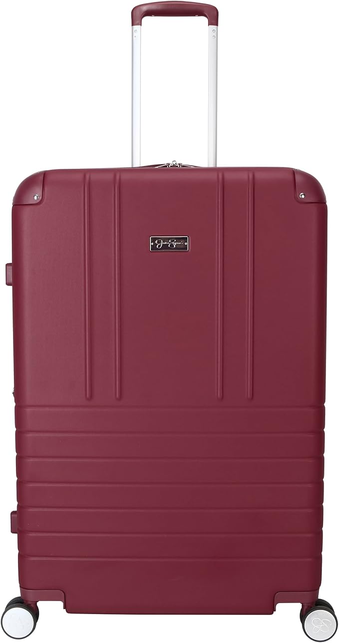 Jessica Simpson Countryside 2-Piece Set (21" & 30") Expandable 8-Wheel Spinner Large Checked Luggage Suitcase, Burnt Russet