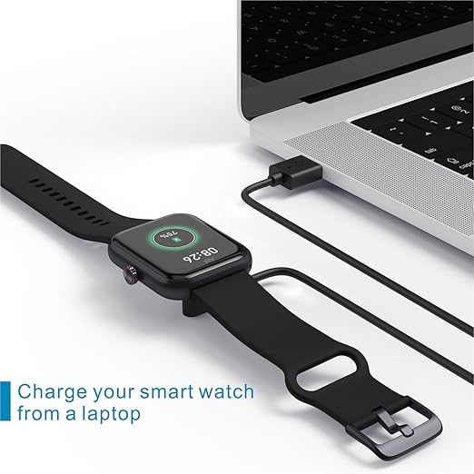 [3-Pack] Smartwatch Charger, 2-Pin Magnetic Charging Cable for IDW13/15/16/17/19/21/23/25/26/28, ID208, GTX20, Compatible with VeryFit/VeryFitPro App Models Smart Watch, Black