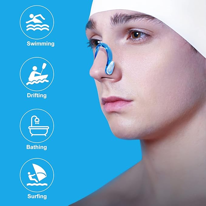 Swimming Nose Clip, 14 Packs Swim Nose Plugs with Waterproof Silica Gel for Kids (Age 7+) and Adults, Multi-Color