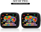 2 Pack Luggage Handle Wrap with Travel Tags - Non-Slip Protective Cover Soft Handle Grips Covers for Suitcase(Colorful Puzzle Autism Elephant)