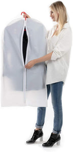 MsKitchen 6 Pack Garment Bags for Hanging Clothes (24x40") - Dustproof Suit Bags for Closet Storage - Durable PEVA Covers with Sturdy Zipper for Coats, Jackets & Dresses (Translucent)