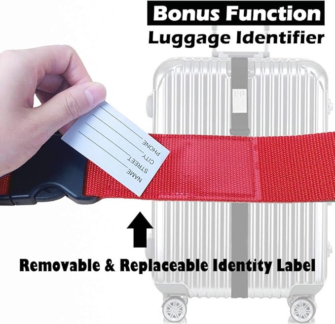 Ultra Long Heavy Duty Luggage Straps for Suitcases/Uprights/Duffels/Bags, 79" Adjustable Travel Packing Belts for Cargo Safety, Sturdy Baggage Strap Belts Multi-Pack