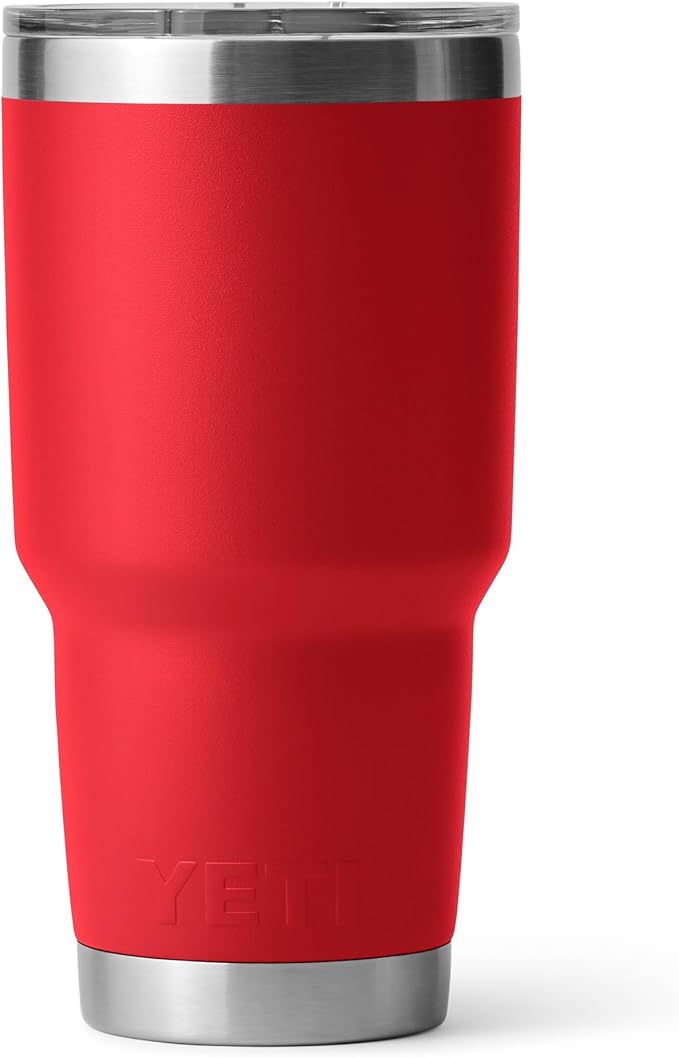YETI Rambler 30 oz Tumbler, Stainless Steel, Vacuum Insulated with MagSlider Lid, Rescue Red
