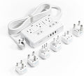 TESSAN Voltage Converter US to Europe, 220 to 110 Voltage Converter, Universal Travel Adapter with 4 USB Ports (1 USB C), 3 AC and EU UK AU IT in ZA Plug Power Adapter, Step Down Transformer, 6 FT