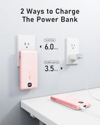 VEEKTOMX Portable Charger with Built in Cables 10000mAh, Power Bank for iPhone with Wall Plug, Travel Essential Fast Charging USB C Slim External Battery Pack for iPhone 17/16/15/14, Samsung, iPad,etc