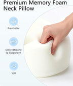 BeeVines Travel Pillow with Carry Case, Memory Foam Neck Pillows for Airplanes, 360° Wrap Around Support for Sleeping, Breathable & Washable Cover for Long Flights, Car & Train Traveling