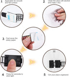 100Pcs Adhesive Cable Management Clips with 50Pcs Zip Ties, Adjustable Nylon Cable Strap Ties Wire Clips Clamps Organizer, Extra Screw & Hole - 3.35 Inch Black