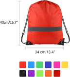 KUUQA 22 Pcs Drawstring Backpack Bag Bulk Reflective Backpack String Bags Cinch Sack Backpack for Team Yoga Sport Gym Traveling (11 Colors)