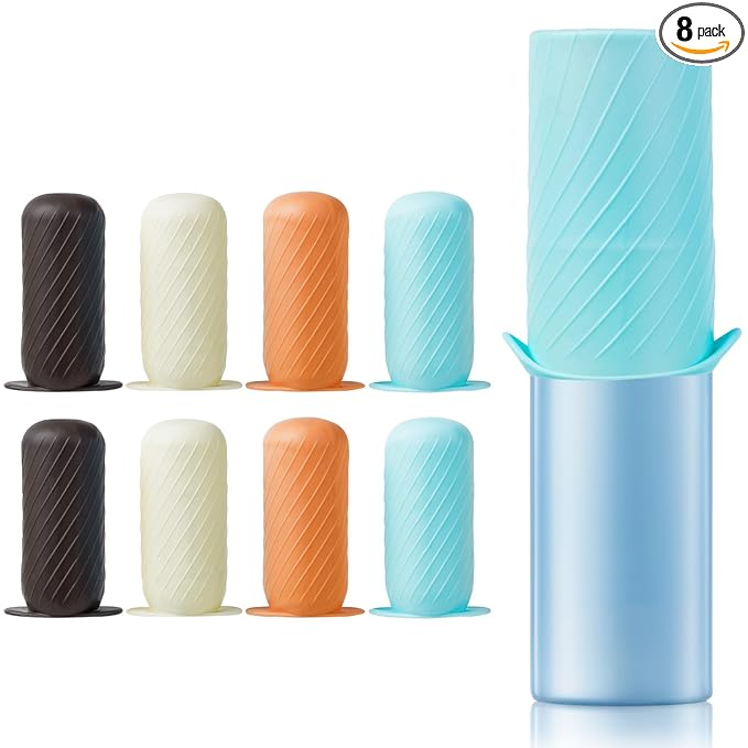 Mrsdry Bottle Covers for Travel, Leak Proofing, Travel Size Container Silicone toiletry sleeves, Leak Locks Travel Accessories for Shampoo Wash Body Bottles and other beauty and personal care(8pcs)