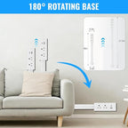 Electrical Outlet Extender Stick with USB-A USB-C and 2 AC Outlets, 17-27 Inch Extendable 180° Rotating Wall Plug Adapter for Nightstand, Sofa, Desk, Hard-to-Reach Spaces