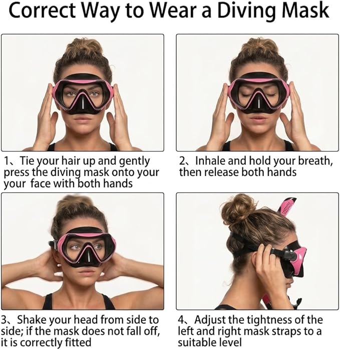 Snorkeling Gear for Adults, JRing Snorkel Mask Set with 180 Degree Tempered Glass Anti Fog Goggles Scuba Dry Top Snorkel for Swimming, Scuba Diving Mask for Men Women